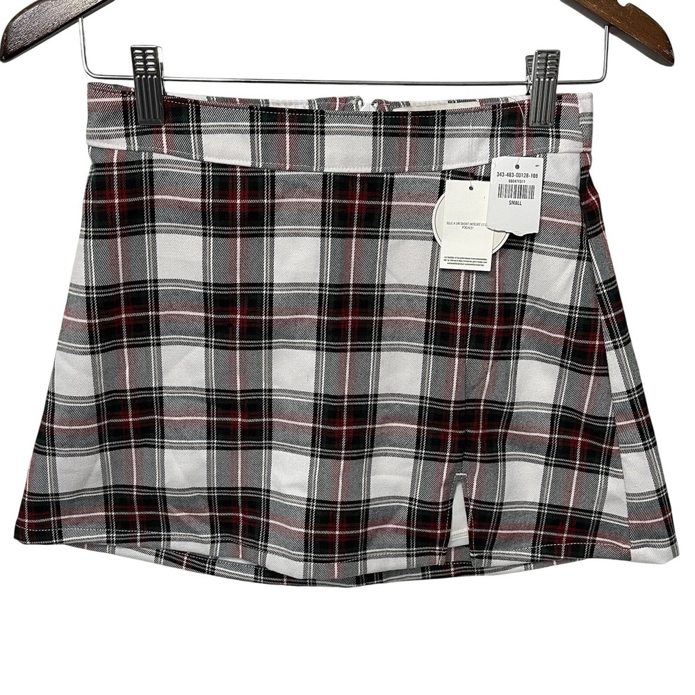 Hollister Ultra High Rise Plaid Skirt Skort‎ Small NWT Red Green Tartan